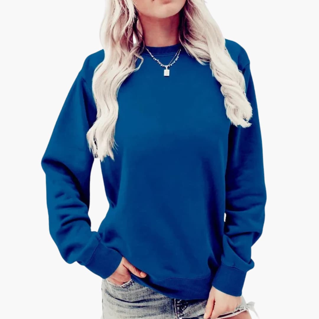 Damen Sweatshirt mit Rundhalsausschnitt und langen Ärmeln 7