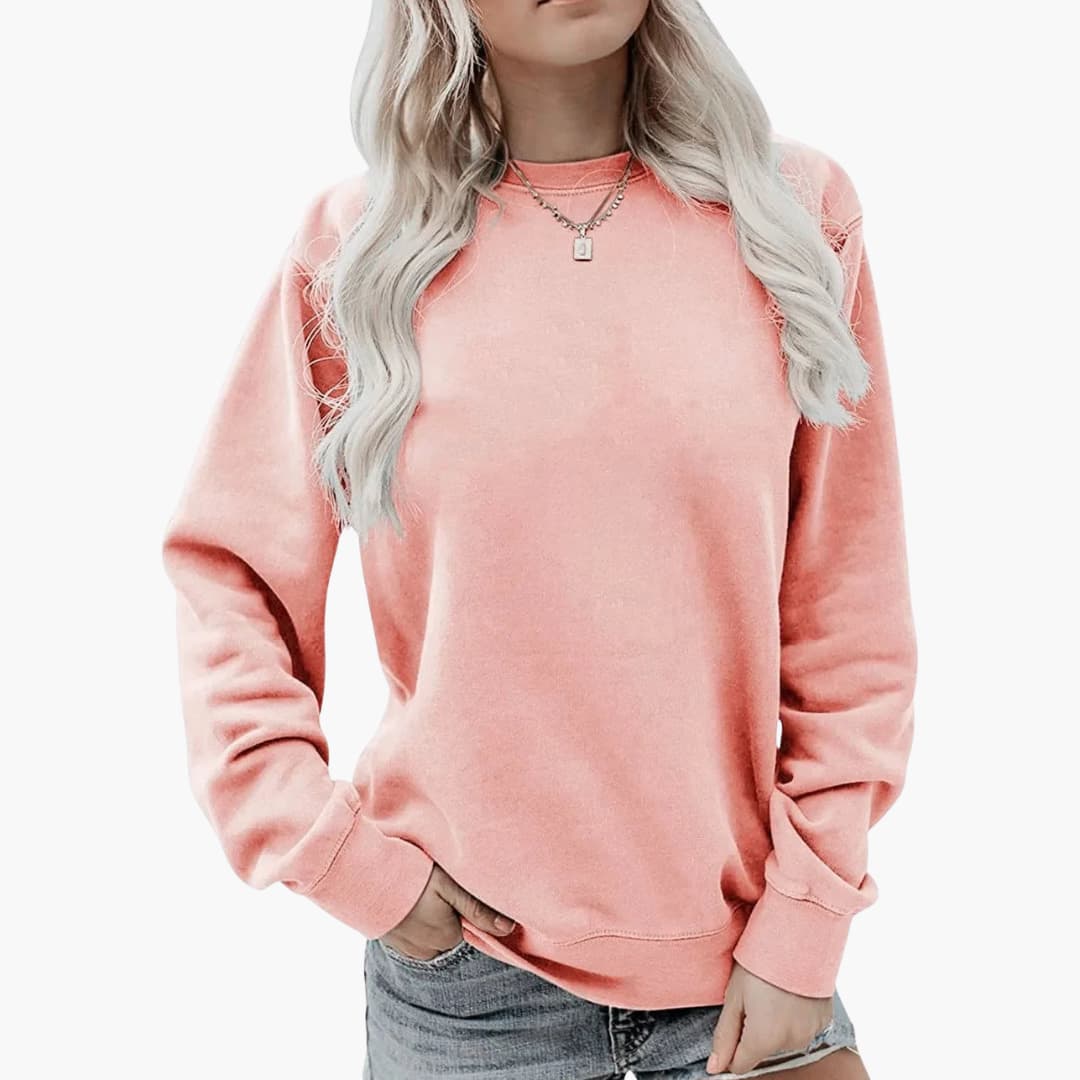 Damen Sweatshirt mit Rundhalsausschnitt und langen Ärmeln 8