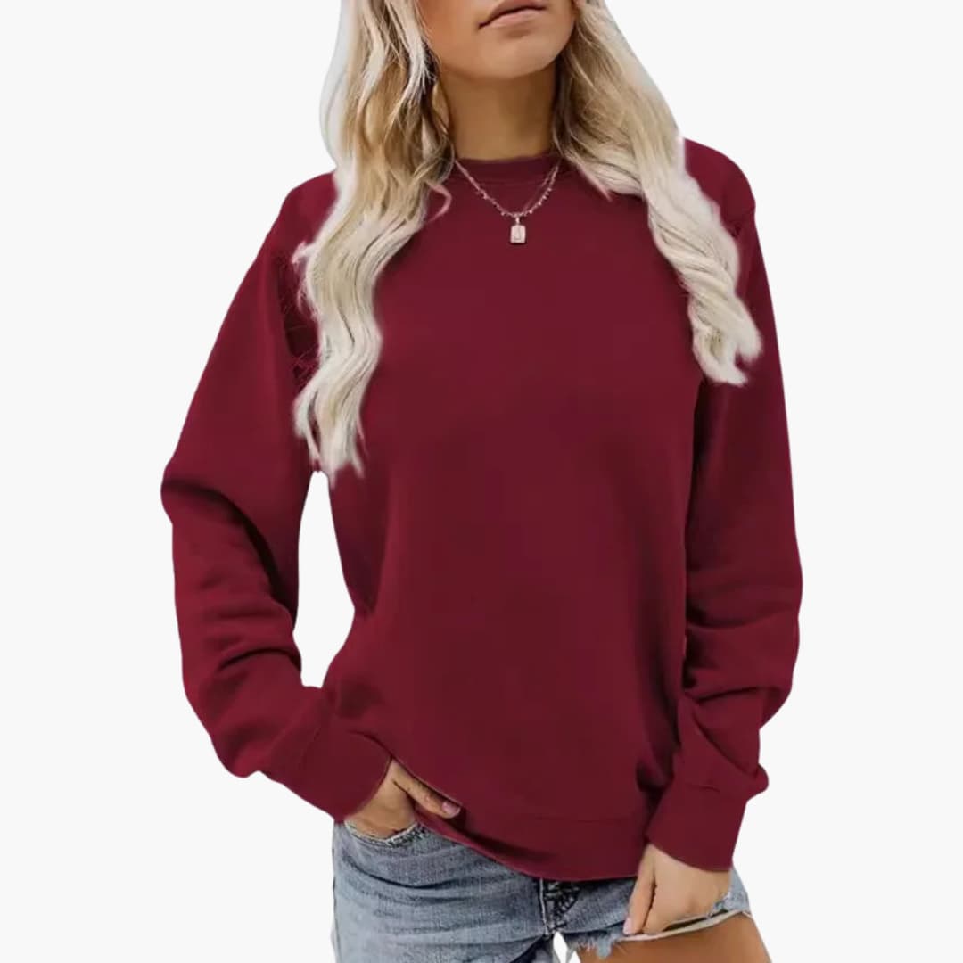 Damen Sweatshirt mit Rundhalsausschnitt und langen Ärmeln 9