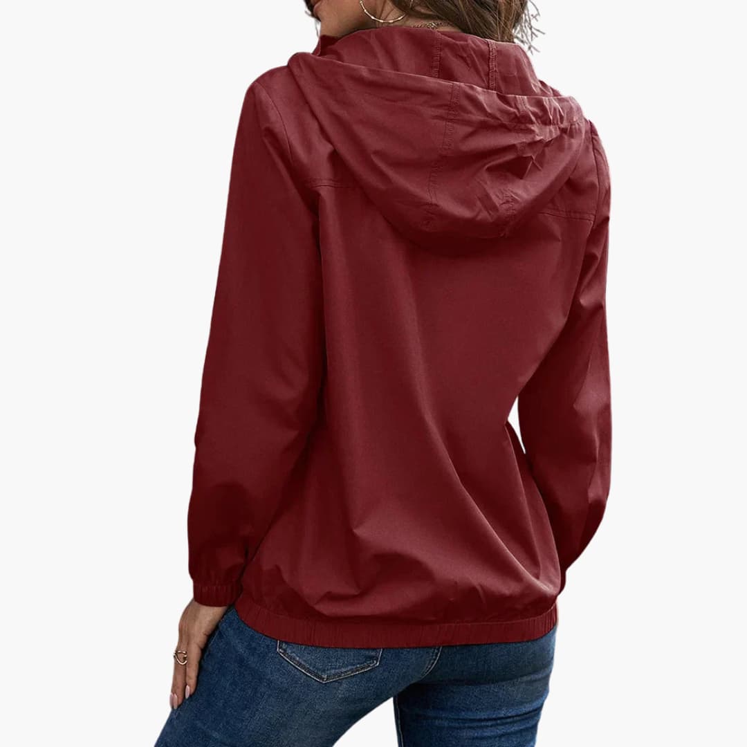 Damen Trenchcoat mit Kapuze, Knopfverschluss und Fronttaschen 3