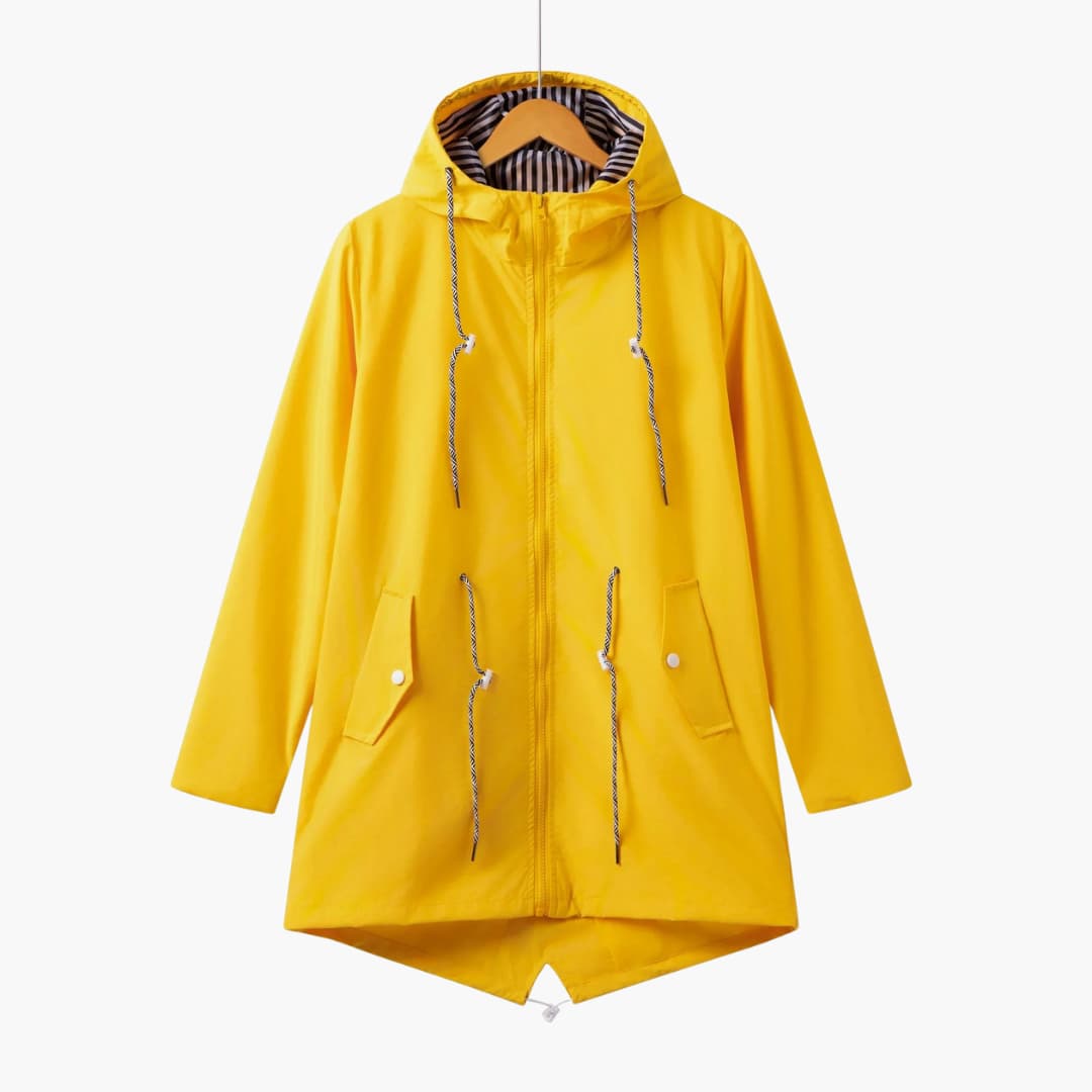 Damen Trenchcoat mit Kapuze, Reißverschluss und Fronttaschen 3