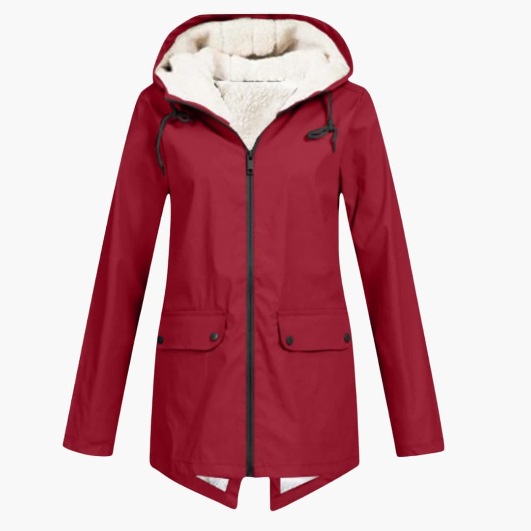 Damen Trenchcoat mit Kapuze, Reißverschluss und Fronttaschen 7