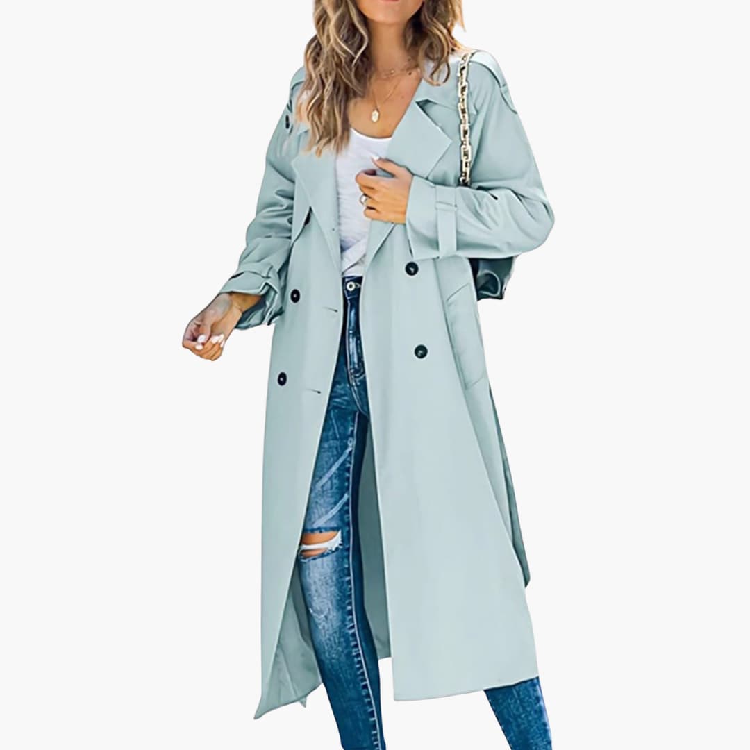Damen Trenchcoat und Fronttaschen 1