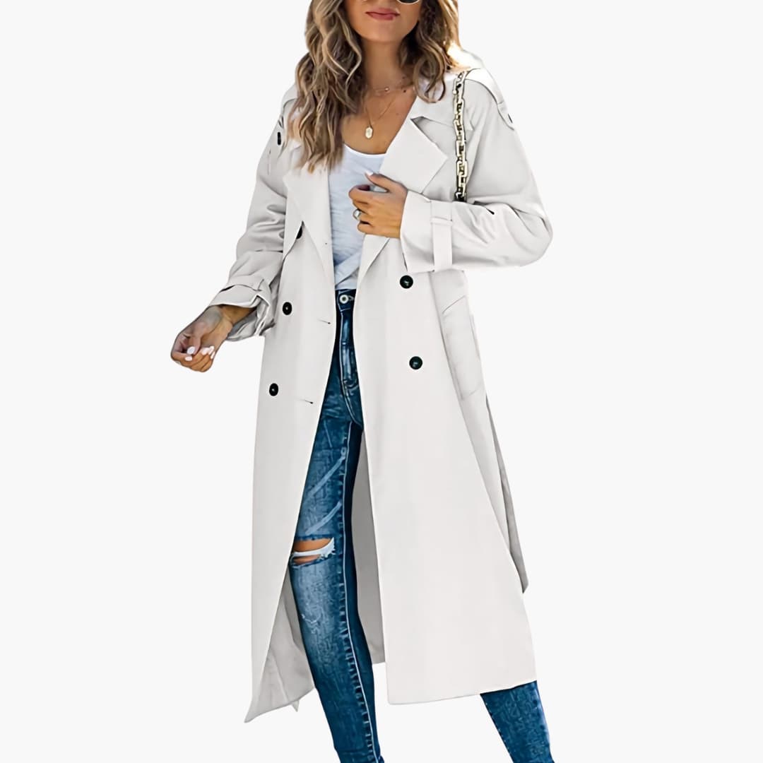 Damen Trenchcoat und Fronttaschen 3