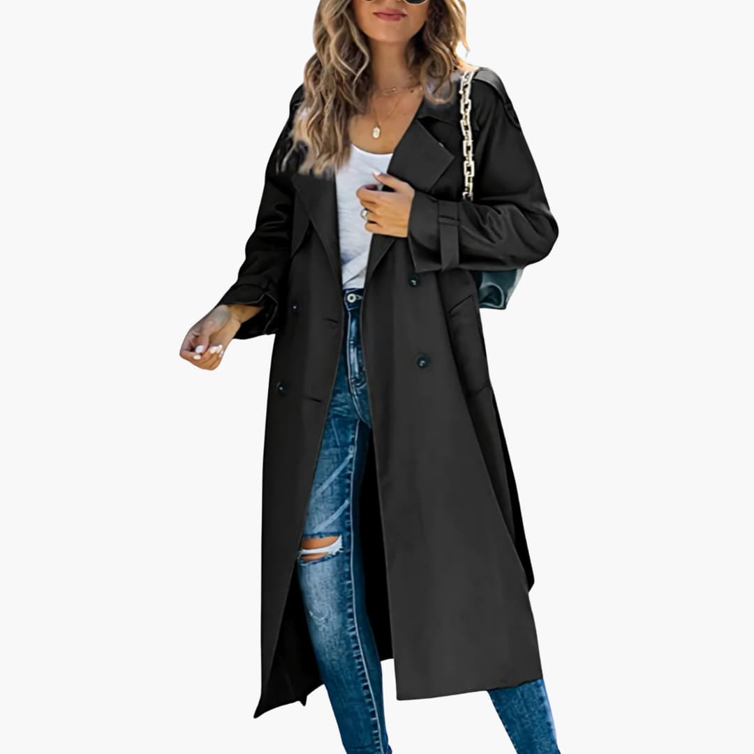 Damen Trenchcoat und Fronttaschen 5