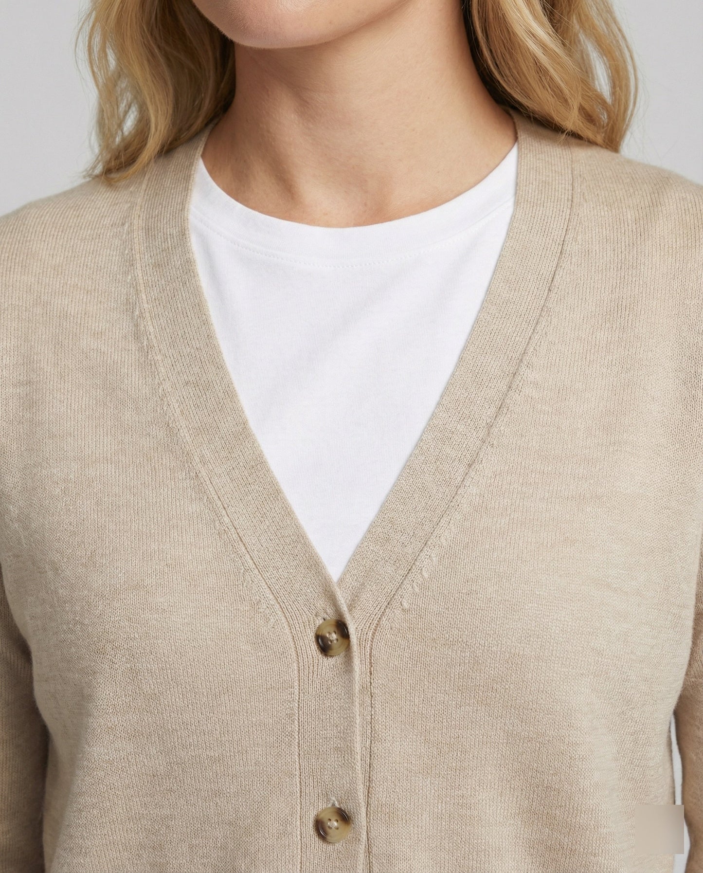 Damen Strickjacke Leicht V-Ausschnitt Modern