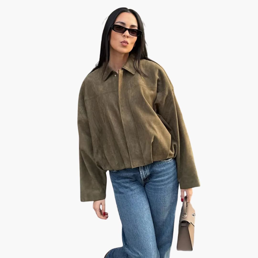 Damen Übergangsjacke mit Hemdkragen und verdecktem Reißverschluss 0