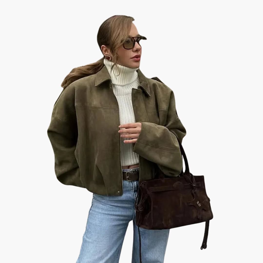 Damen Übergangsjacke mit Hemdkragen und verdecktem Reißverschluss 1