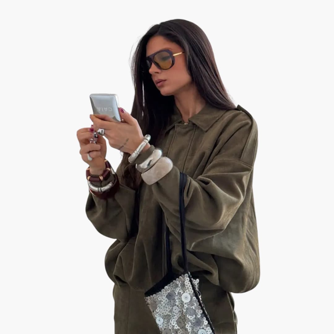 Damen Übergangsjacke mit Hemdkragen und verdecktem Reißverschluss 3