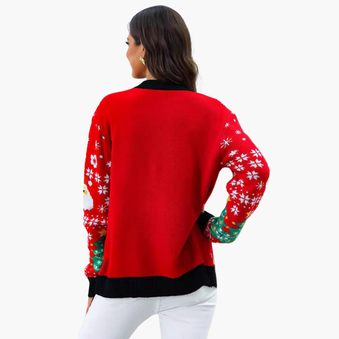Damen Weihnachts pullover mit Rentiermuster 2