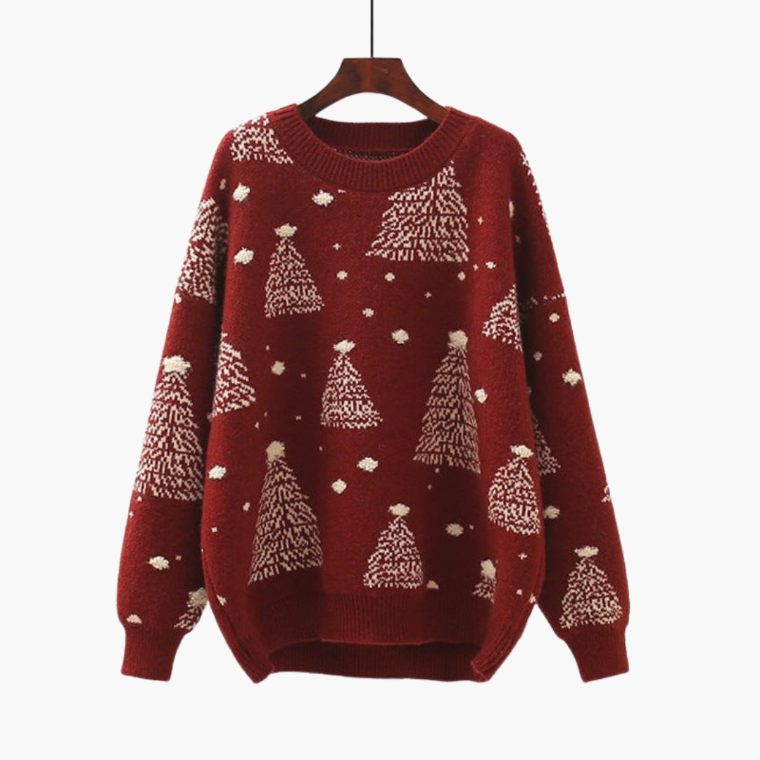 Damen Weihnachtspullover mit Rundhals 2