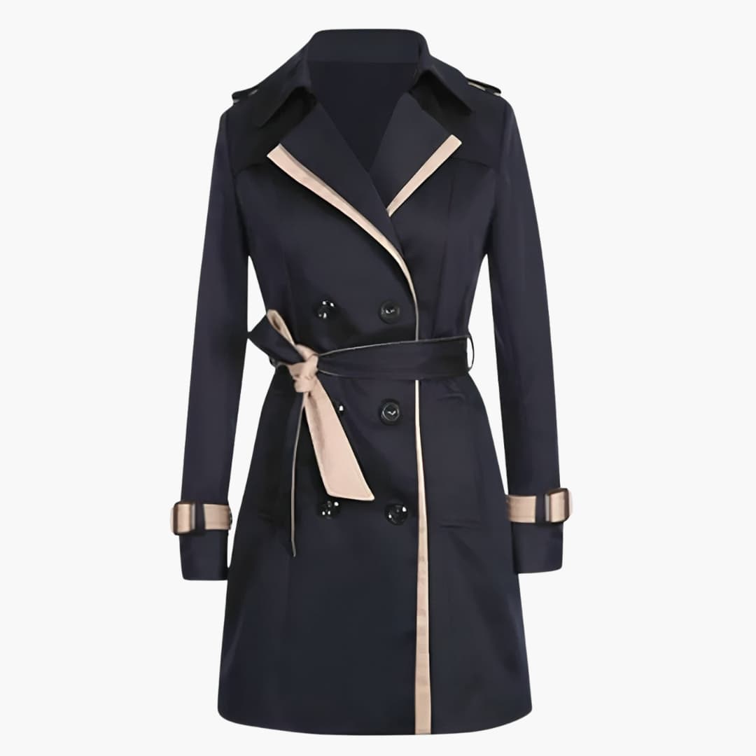 Damen klassischer Trenchcoat mit Gürtel 0