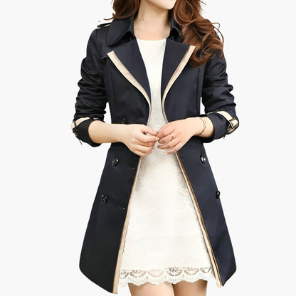 Damen klassischer Trenchcoat mit Gürtel 2