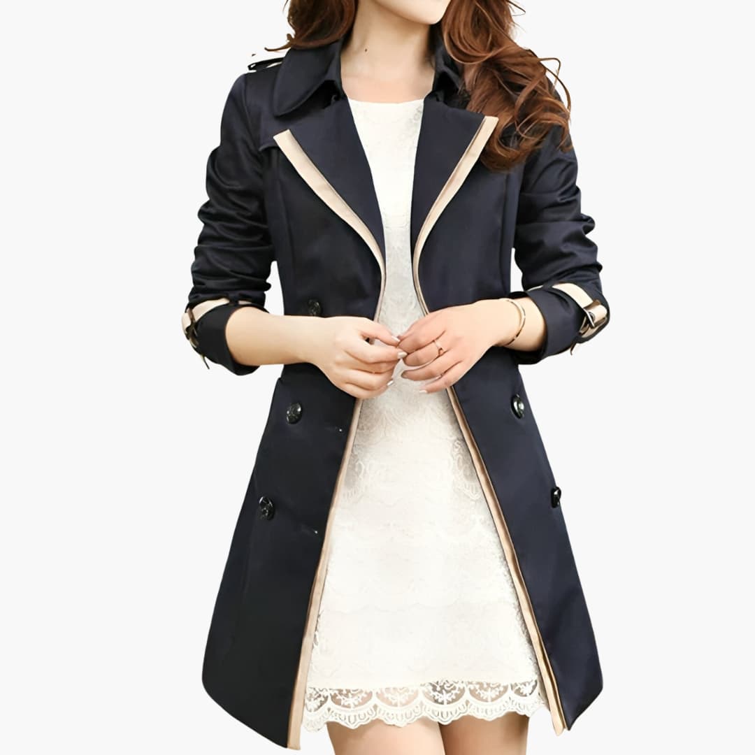 Damen klassischer Trenchcoat mit Gürtel 2
