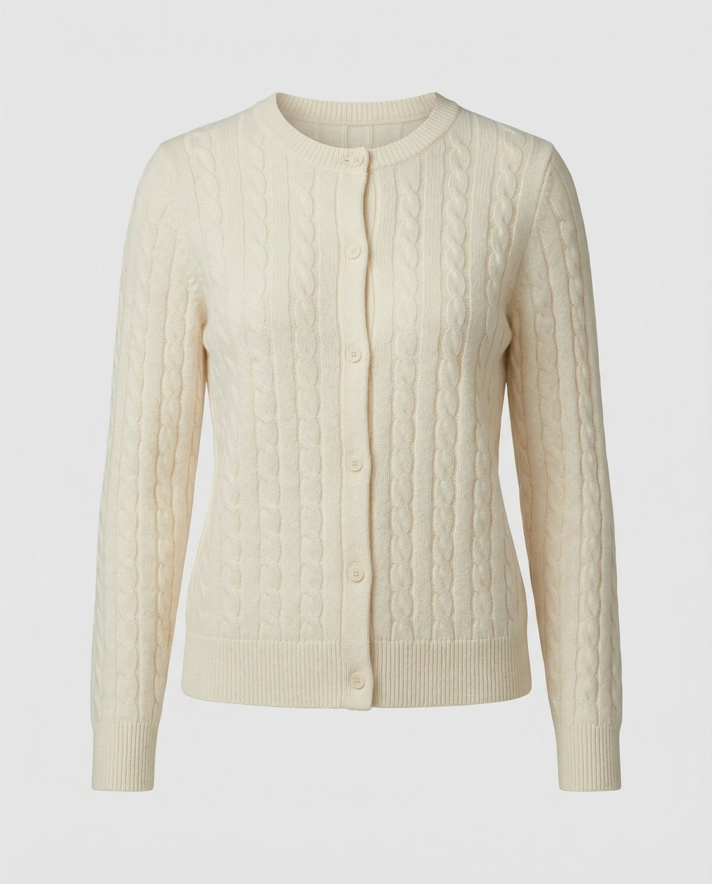 Weicher Zopfstrick Cardigan Damen Rundhals Modern