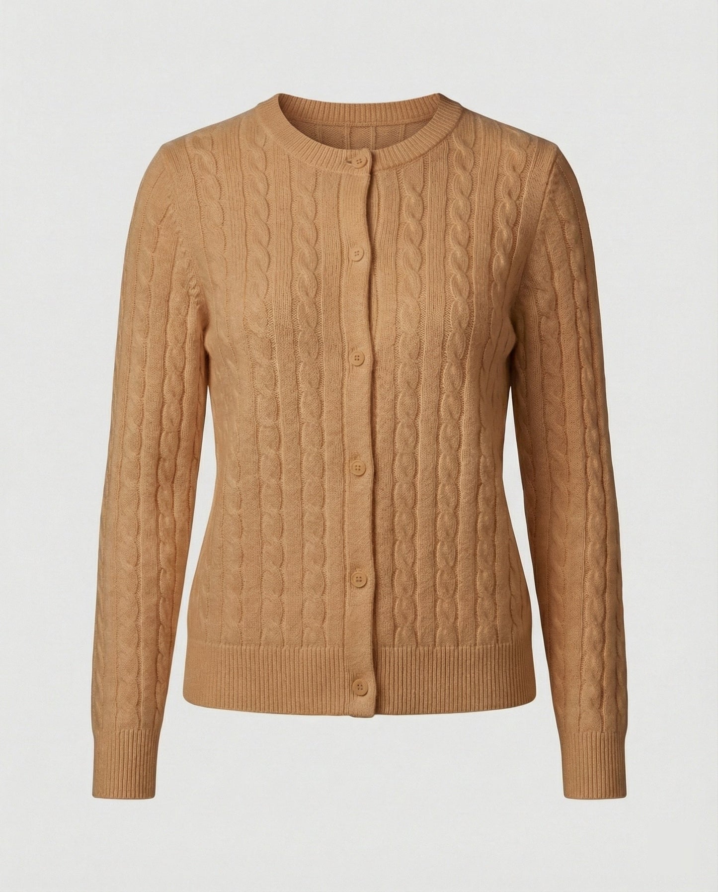 Weicher Zopfstrick Cardigan Damen Rundhals Modern
