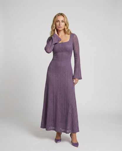 Elegantes Abendkleid Bodenlang A-Linie Quadrat-Ausschnitt