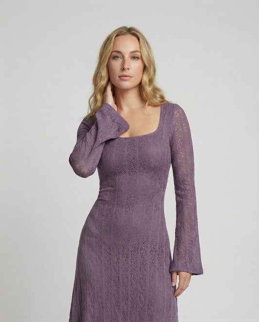 Elegantes Abendkleid Bodenlang A-Linie Quadrat-Ausschnitt - BerlinGlamour