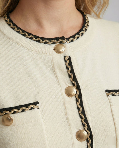 Frauen Strickensemble Kurzcardigan Marlenehose Elegent