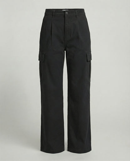 Hochtaillierte Cargohose Damen Elastisch Mit Taschen