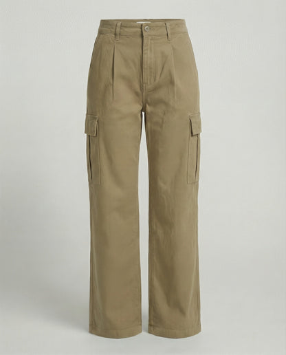 Hochtaillierte Cargohose Damen Elastisch Mit Taschen
