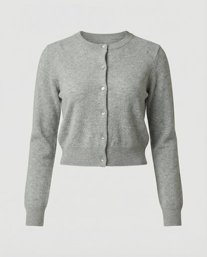 Strickcardigan Kurz mit Knöpfen und Logo