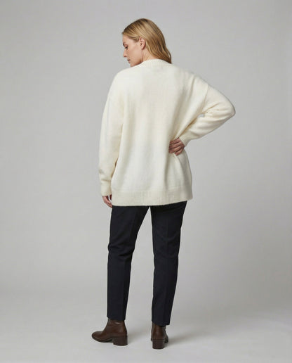 Lange Cardigans Damen mit Rippbündchen und Taschen