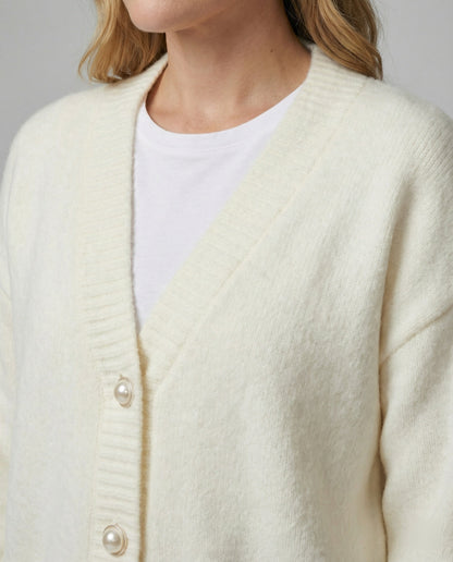 Lange Cardigans Damen mit Rippbündchen und Taschen