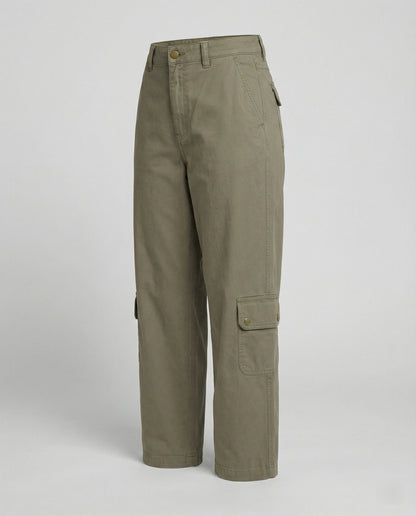 Moderne Cargo-Hose Palazzo-Style mit Klappentaschen
