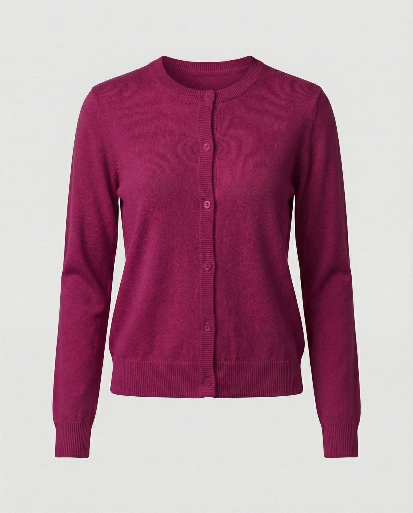 Leichter Feinstrick Cardigan Rundhals Soft Rippen