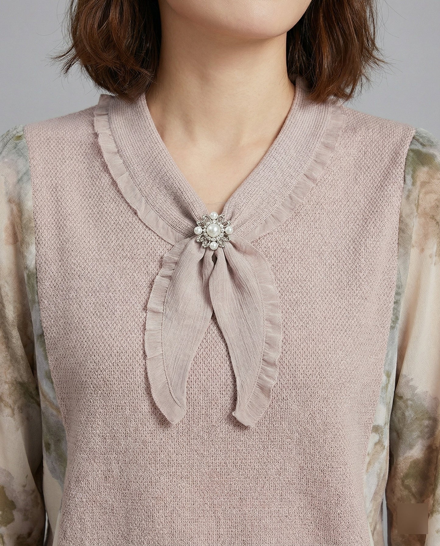 Damenschal Strickpullover Leicht Mit Schleifenkragen
