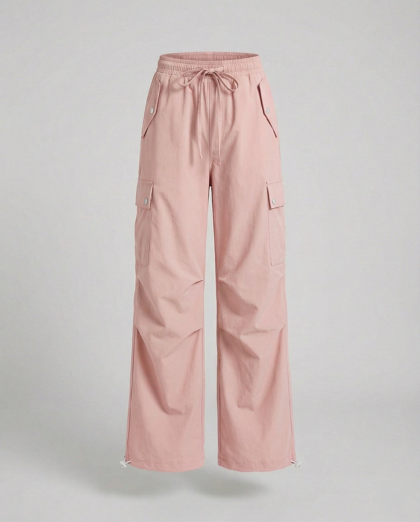 Hohe Cargohose Damengras mit Kordelzug und Tunnelzug Elastic