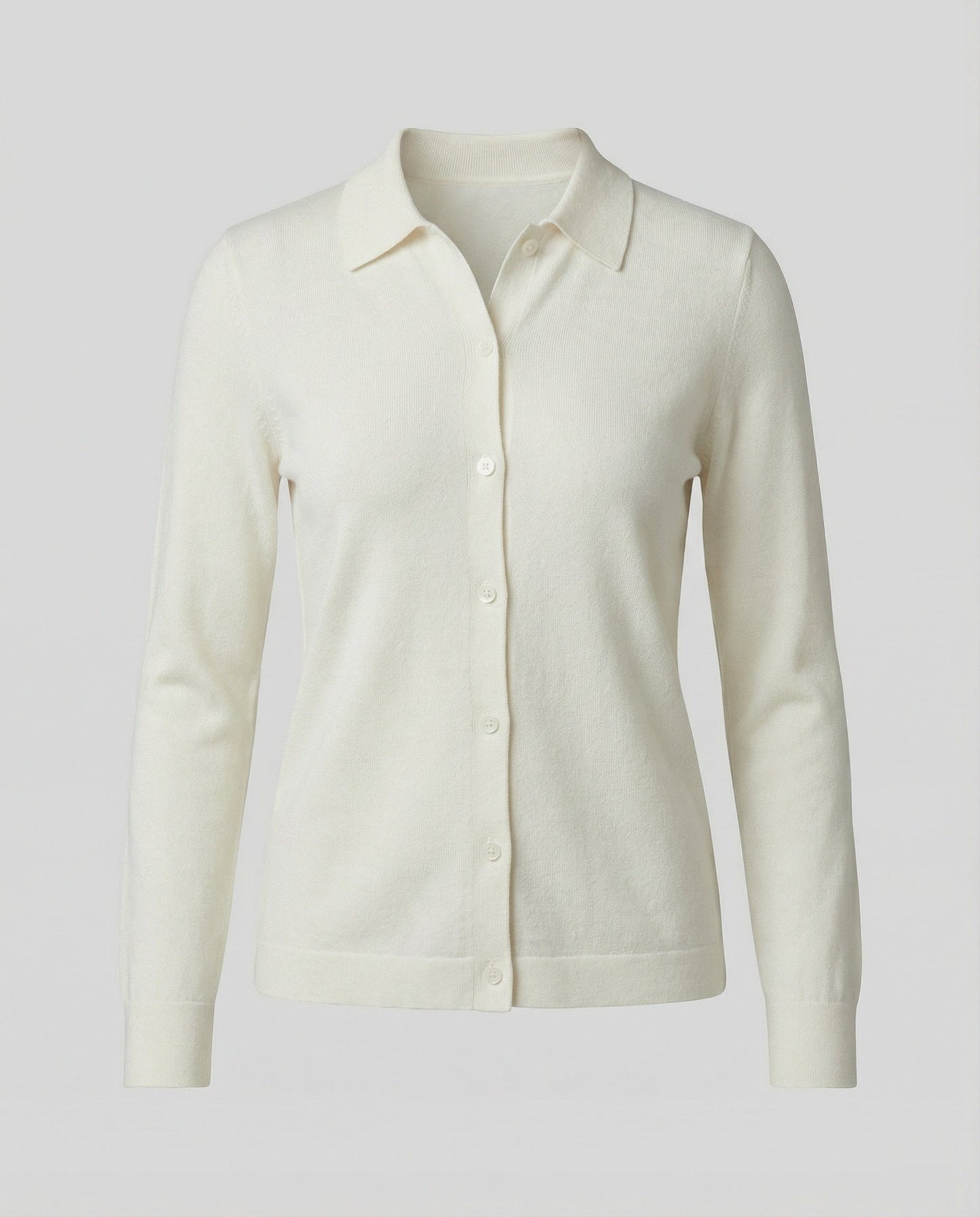 Elegante Frauenbluse mit verdeckten Knöpfen und langen Ärmeln