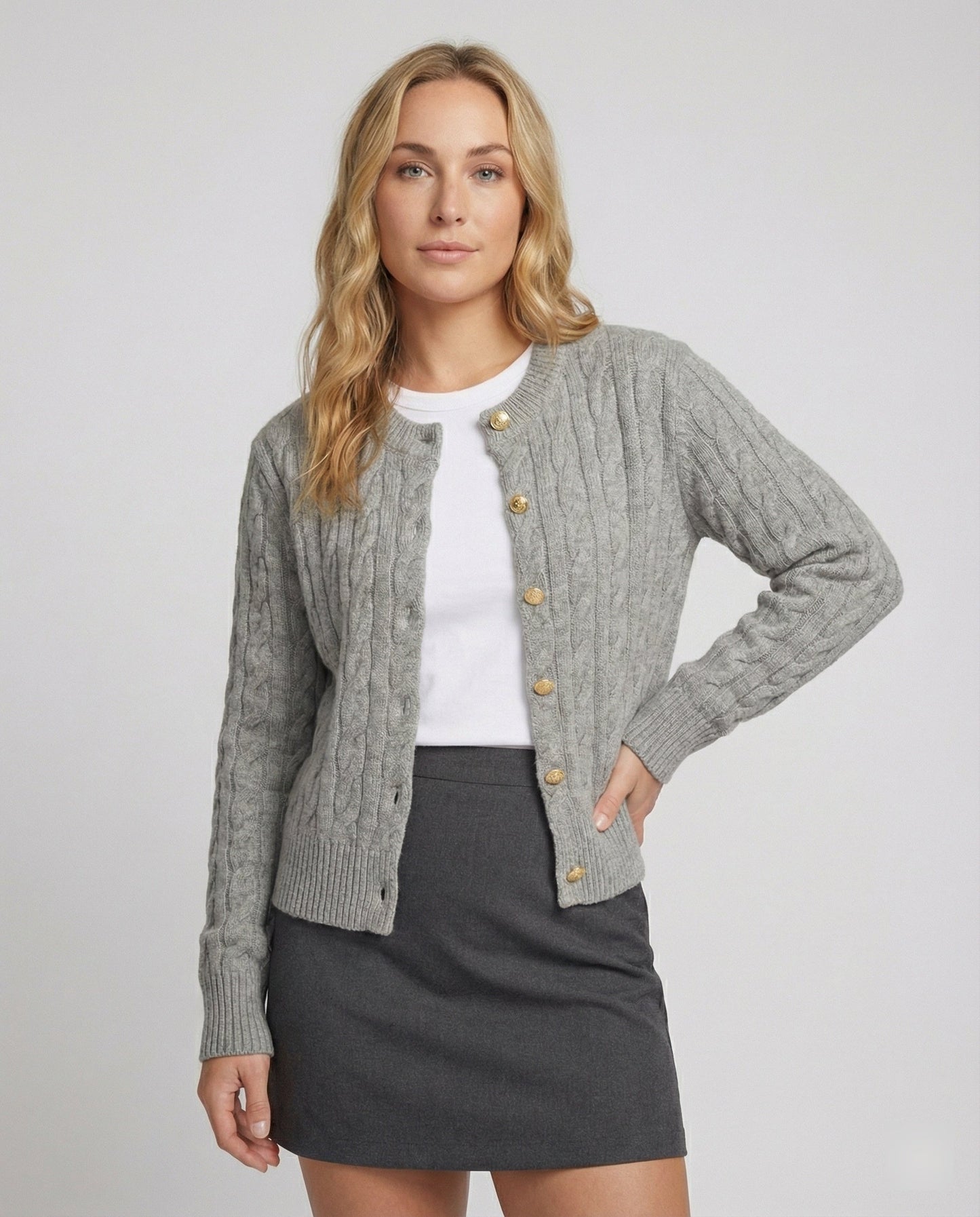 Kurzcardigan Damen Tailliert Strick Modern