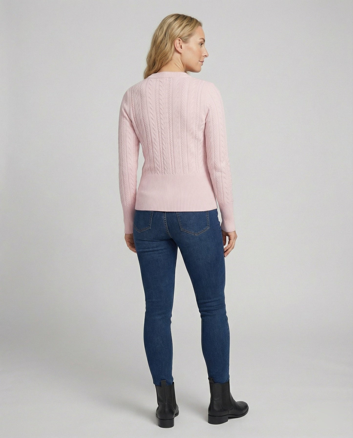 Moderner Zopf-Cardigan Mit Metallreißverschluss Lang