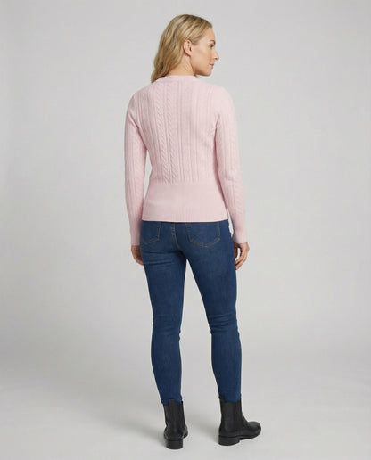 Moderner Zopf-Cardigan Mit Metallreißverschluss Lang