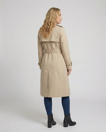 Taillierter Trenchcoat Lang Damen Modern mit Gürtel