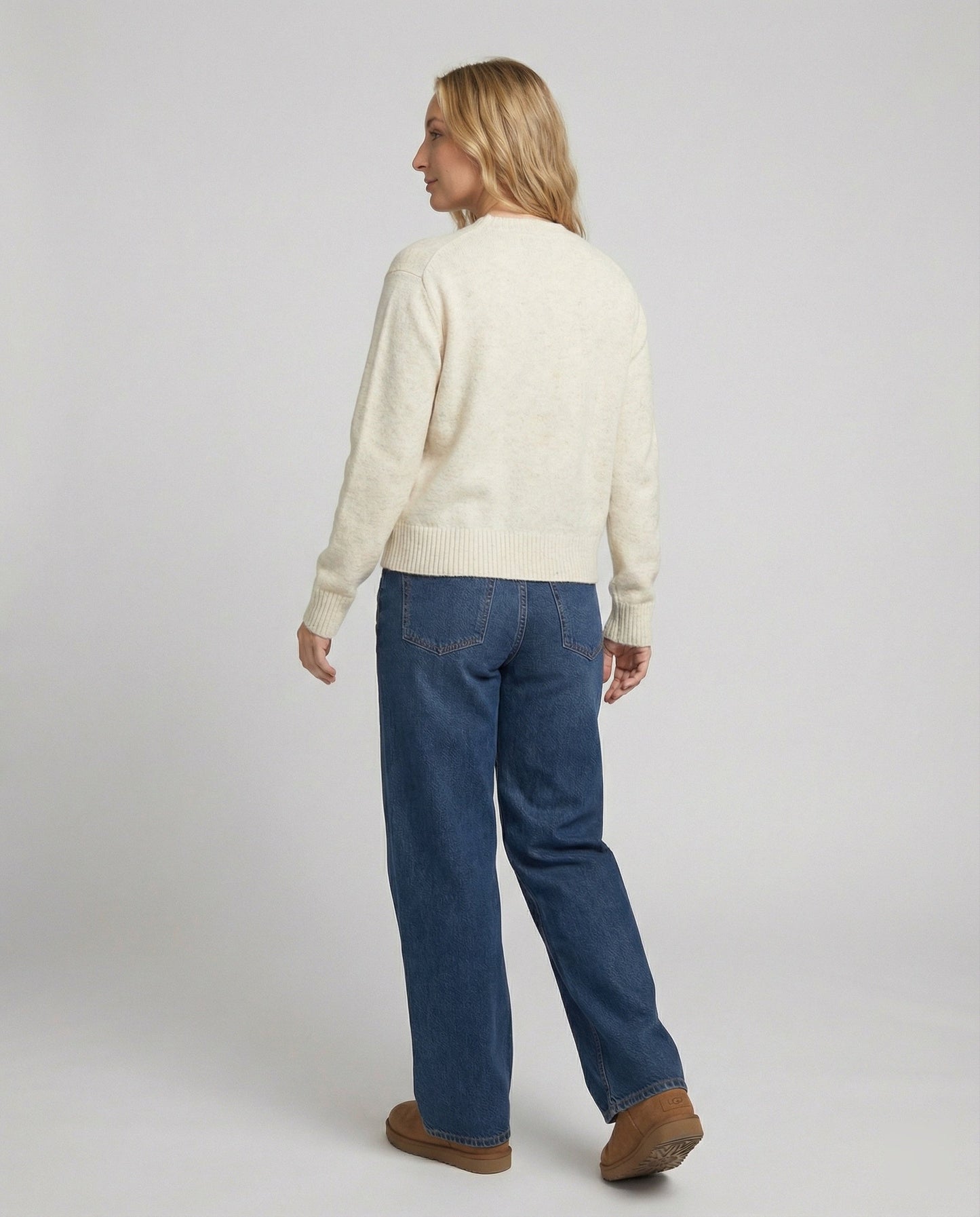 Strickjacke V-Ausschnitt Weich Oversized Perlmuttknöpfe Damen