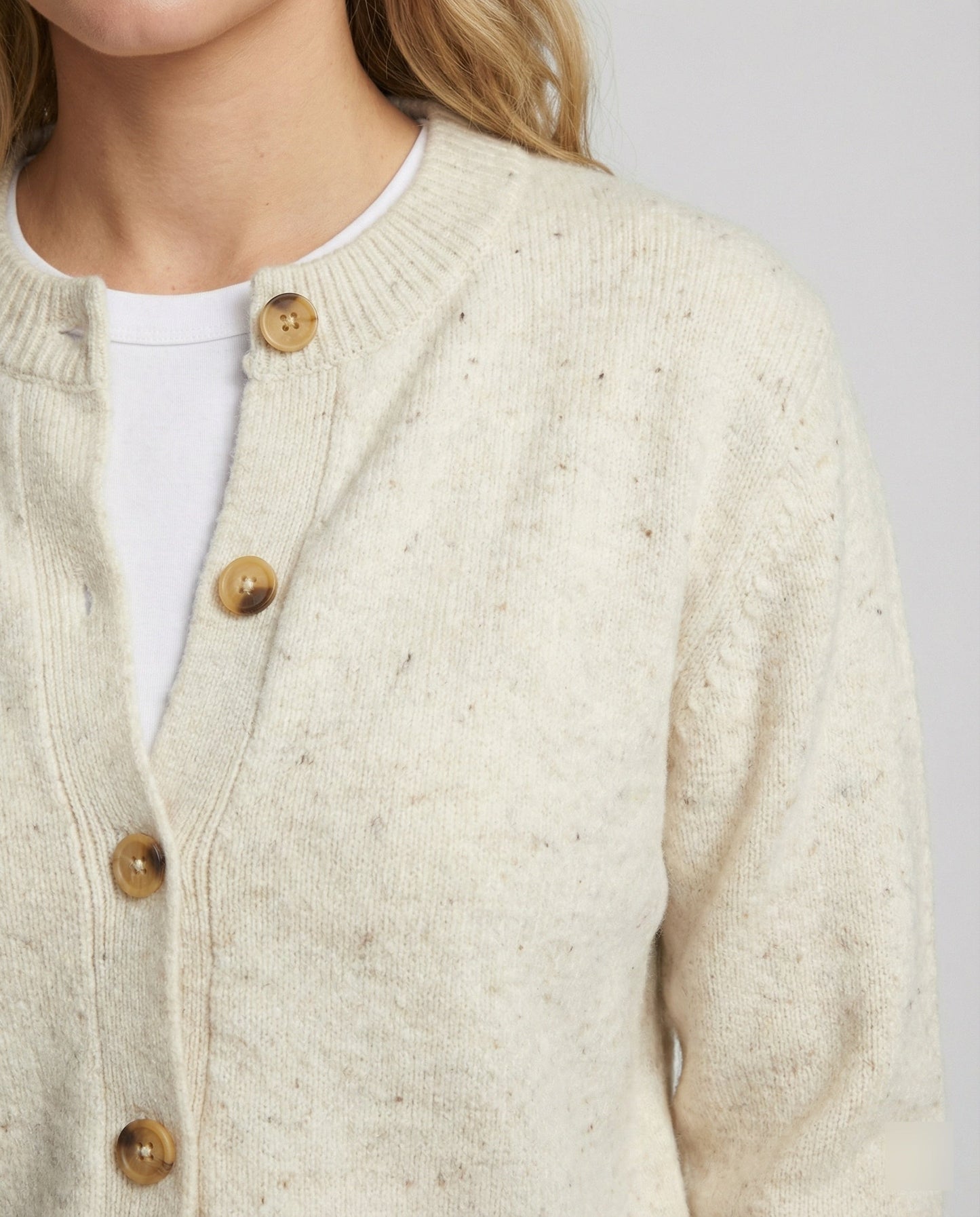 Strickjacke V-Ausschnitt Weich Oversized Perlmuttknöpfe Damen