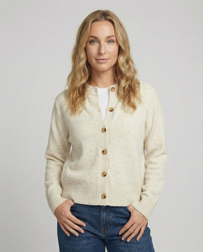 Strickjacke V-Ausschnitt Weich Oversized Perlmuttknöpfe Damen - BerlinGlamour