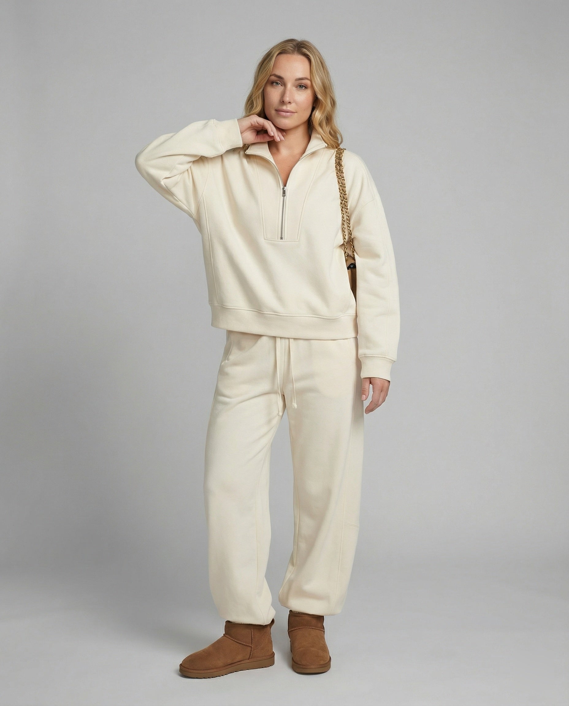 Bequeme Fleece-Freizeitset Damen Jogginganzug Warm - BerlinGlamour