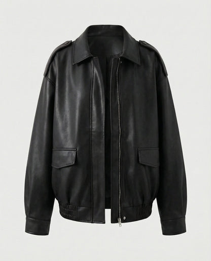 Lederjacke Übergangsjacke Damen Softleder schwarz