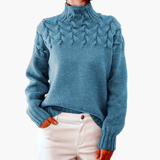 Damen pullover mit Rollkragen und langen Ärmeln 0