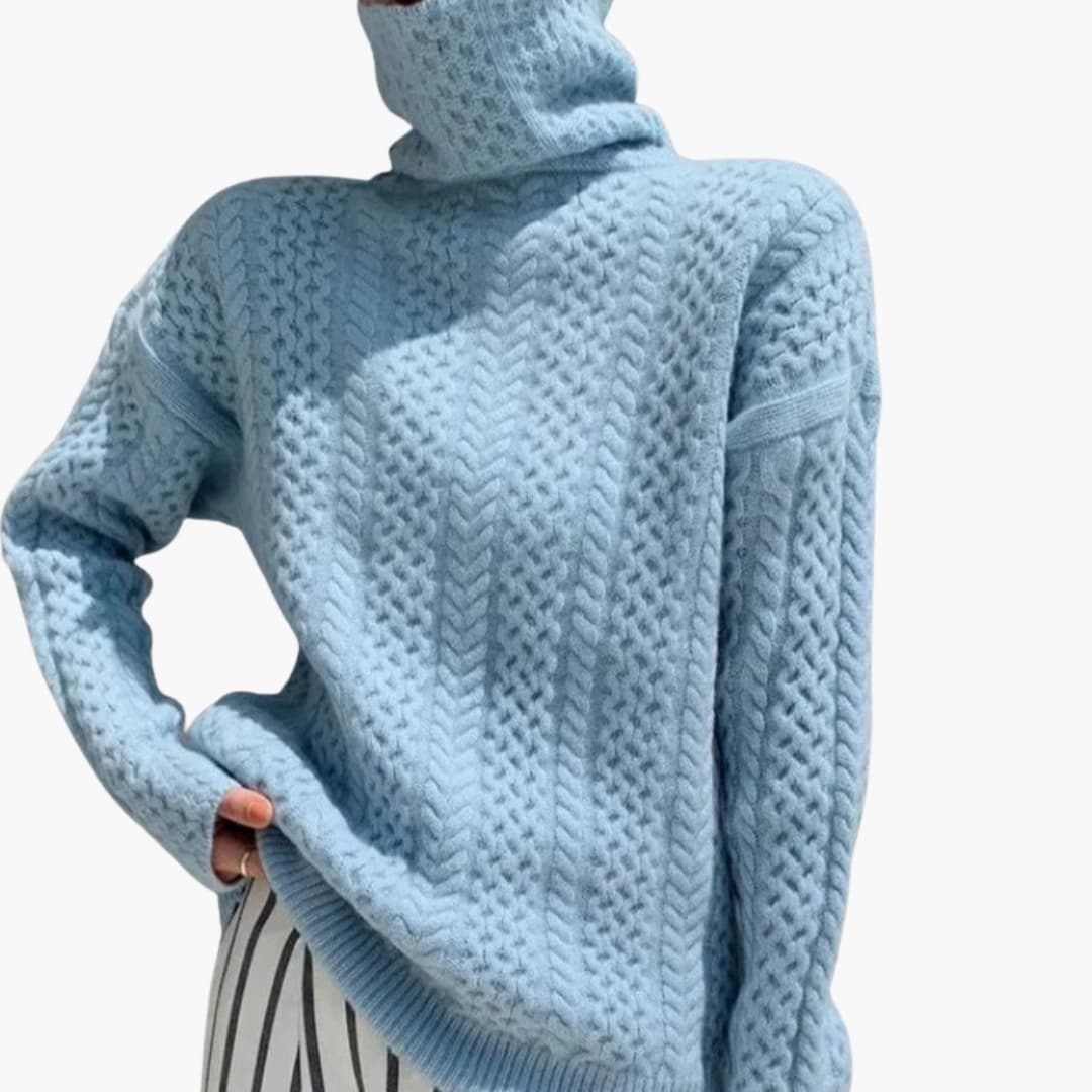 Damen pullover mit Rollkragen und langen Ärmeln 0