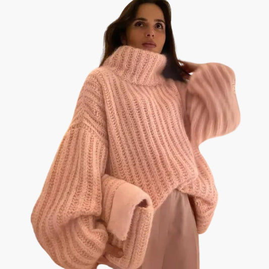 Damen pullover mit Rollkragen und langen Ärmeln 0