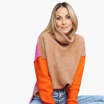 Damen pullover mit Rollkragen und langen Ärmeln 1