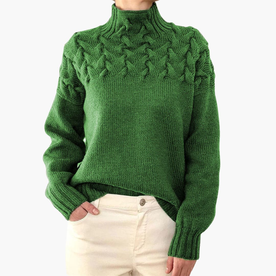 Damen pullover mit Rollkragen und langen Ärmeln 2