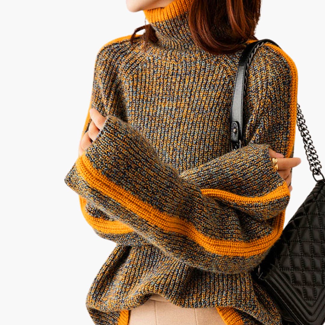 Damen pullover mit Rollkragen und langen Ärmeln 2