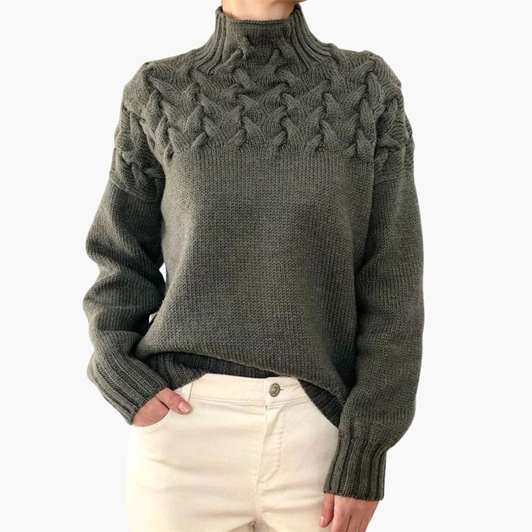 Damen pullover mit Rollkragen und langen Ärmeln 3