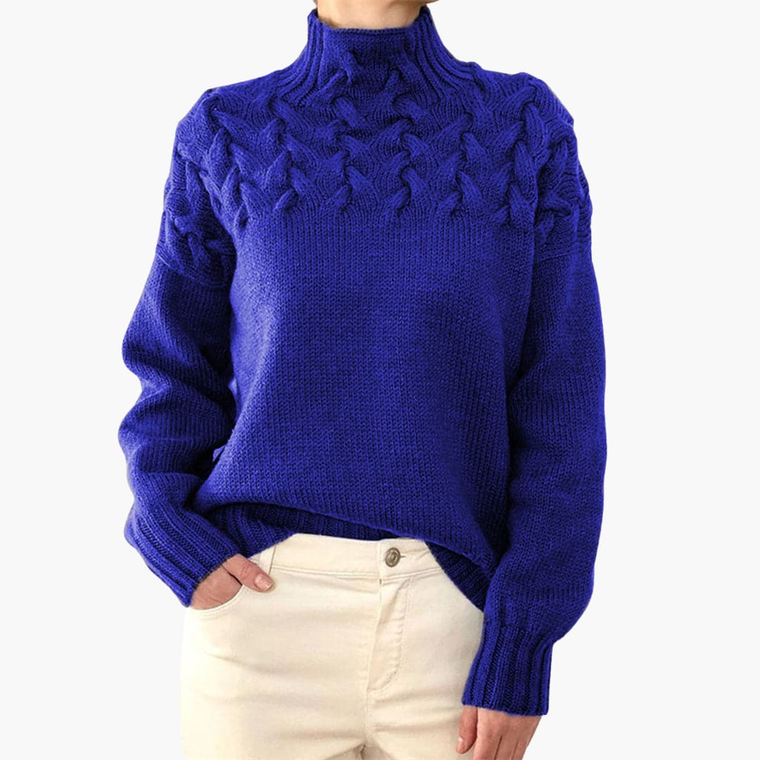 Damen pullover mit Rollkragen und langen Ärmeln 4